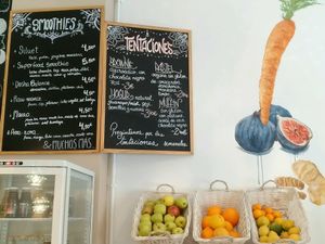 The menu. Everything is fresh and homemade. at Amelie Green in Gran Canaria