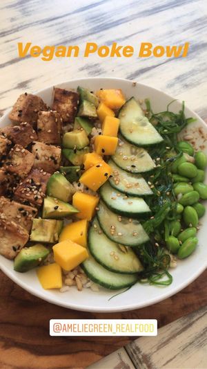Vegan Poke Bowl with Tofu at Amelie Green in Gran Canaria