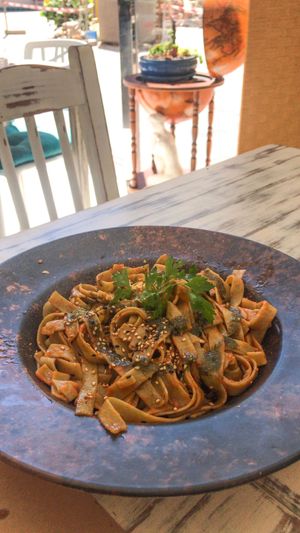 Vegan Pesto Pasta at Amelie Green in Gran Canaria