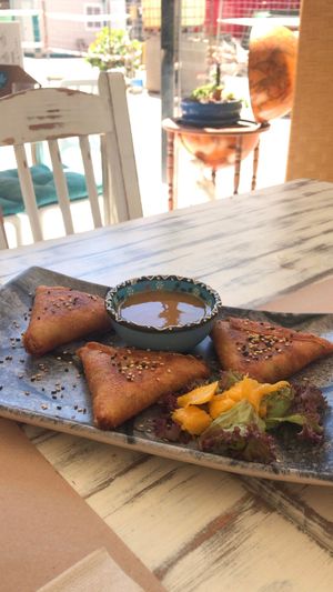 Vegetable Samosas at Amelie Green in Gran Canaria