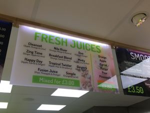 Menu at Falafel Munch in Birmingham