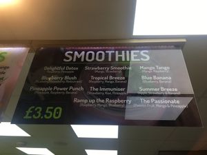 Menu at Falafel Munch in Birmingham