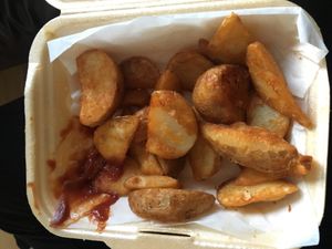 Wedges (slightly undercooked) at Falafel Munch in Birmingham