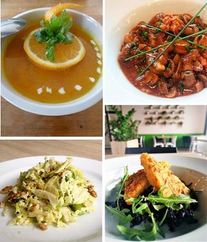 daily menu, sechuan tempeh  at Veg Life - Prievoz in Bratislava