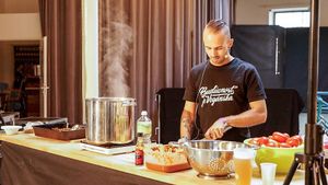 cooking show at Veganske hody Slovensko  in Bratislava