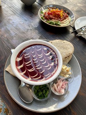 Carrot soup with delicious bread  at Mana - Schöneberg in Berlin