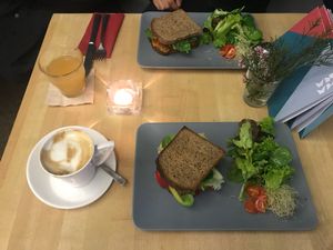 The mushroom and the tempeh sandwich. Our fav was tempeh! at Mana - Schöneberg in Berlin