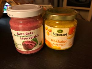 Vegan spreads, so many choices! at FRA - tegut - T1 in Frankfurt