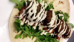 Falafel wrap at Kafenion in Moonee Ponds