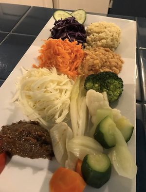 All vegetable plate at VegEateria in Paris