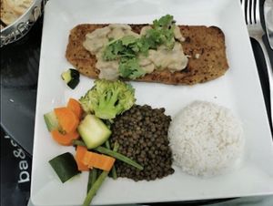 Vegan toast with mushroom sauce at VegEateria in Paris