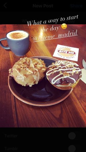 Peanut butter and whiskey cream donut  at Bite Me Cafe in Madrid