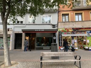 Enjoy your doughnut and coffee outside if the weather is nice. at Bite Me Cafe in Madrid