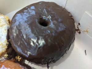 Chocolate donut at Bite Me Cafe in Madrid