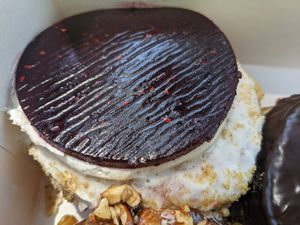 Cheesecake and berries donut at Bite Me Cafe in Madrid