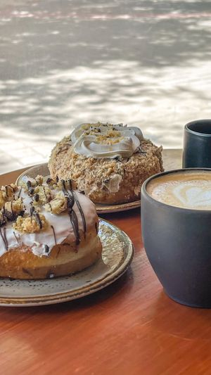 Doughnuts and coffee  at Bite Me Cafe in Madrid