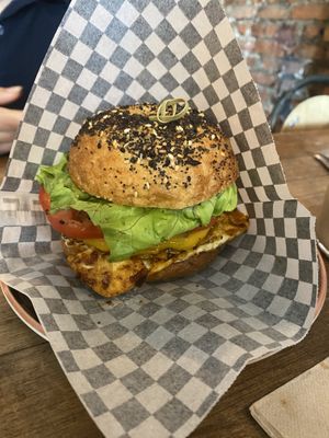 English Sausage Bagel  at Bite Me Cafe in Madrid