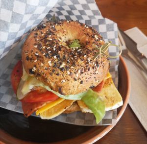 Breakfast vegal (absolutely delicious, a bit spicy though) at Bite Me Cafe in Madrid