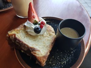 Torrija (Spanish French toast) at Bite Me Cafe in Madrid