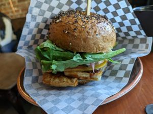 Breakfast bagel at Bite Me Cafe in Madrid