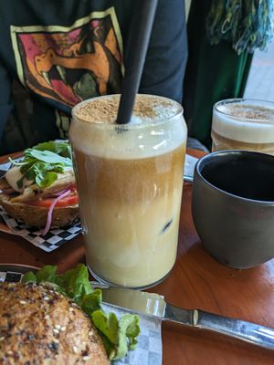 Pistacho latte at Bite Me Cafe in Madrid