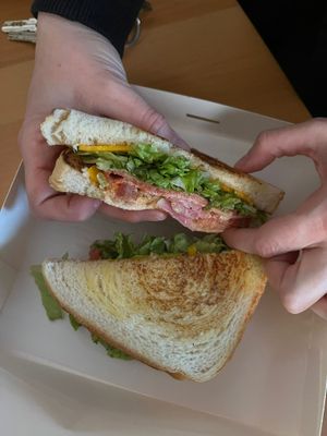 Cheese and bacon Sandwich 8€ at Bite Me Cafe in Madrid