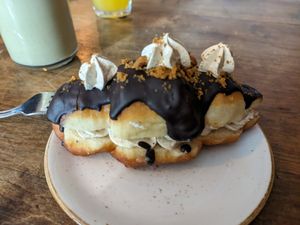 Doughnut croissant at Bite Me Cafe in Madrid