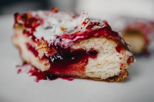 Jelly donut - homemade with spanish berries at Bite Me Cafe in Madrid