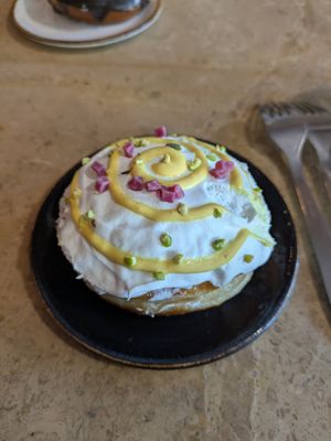 Pistacho passionfruit donut at Bite Me Cafe in Madrid