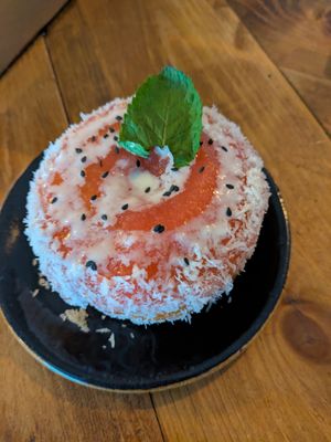 Coconut watermelon donut at Bite Me Cafe in Madrid