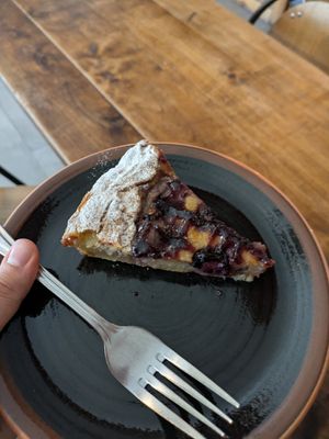 Almond cherry cake at Bite Me Cafe in Madrid