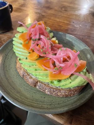 Tostada aguacate y salmón   at Bite Me Cafe in Madrid
