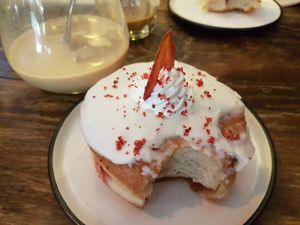 Strawberry halo dude at Bite Me Cafe in Madrid