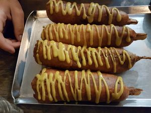 Corndog trial! at Bite Me Cafe in Madrid