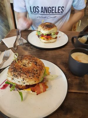 Breakfast bagel at Bite Me Cafe in Madrid