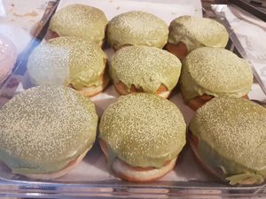 Matcha and pandan at Bite Me Cafe in Madrid