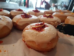 Tahini and red pepper jam at Bite Me Cafe in Madrid