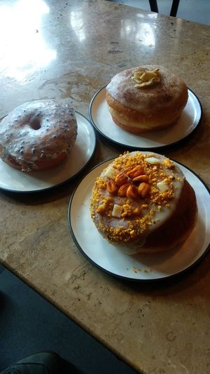 Lemon Poppy, Banoffee and Salty with cheese and corn at Bite Me Cafe in Madrid