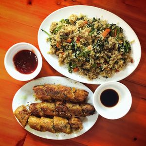 Fried rice & spring rolls at Nha Hang Hoa Tam Chay in Sapa