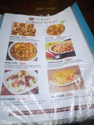 The menu at Veg-Delight in Blantyre