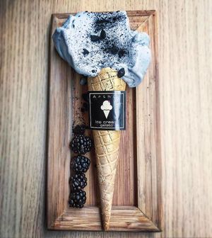 coconut ash icecream at Arthur Ice Cream in Bratislava