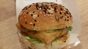 zero cholesterol soy burger  at grEAT in Central Singapore