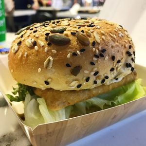 Soy patty = tofu at grEAT in Central Singapore