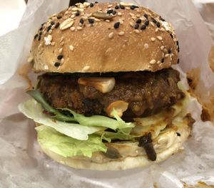 Nasi lemak burger at grEAT in Central Singapore
