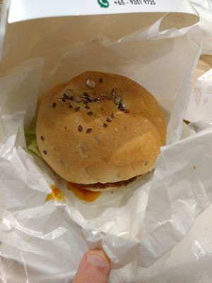 Burger at grEAT in Central Singapore