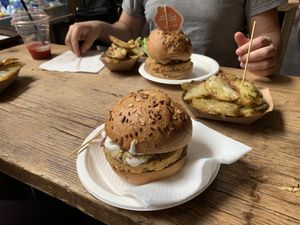 Vegan Burgers at Mercato Centrale Roma in Rome