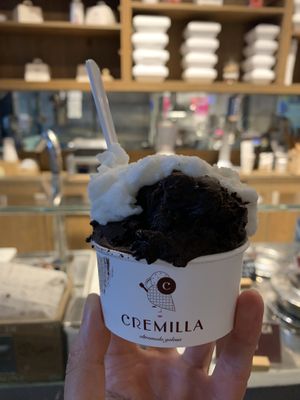 vegan chocolate and lemon gelato at Mercato Centrale Roma in Rome