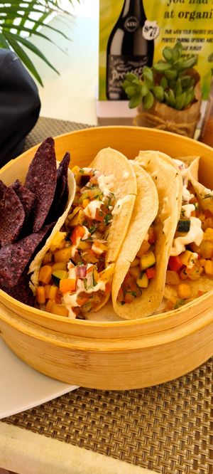 Vegan tacos at Garden Fresh Cafe in Palm Beach