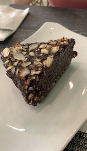 The vegan chocolate cake. at Garden Fresh Cafe in Palm Beach
