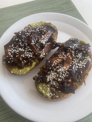 Avocado mushroom toast  at Garden Fresh Cafe in Palm Beach